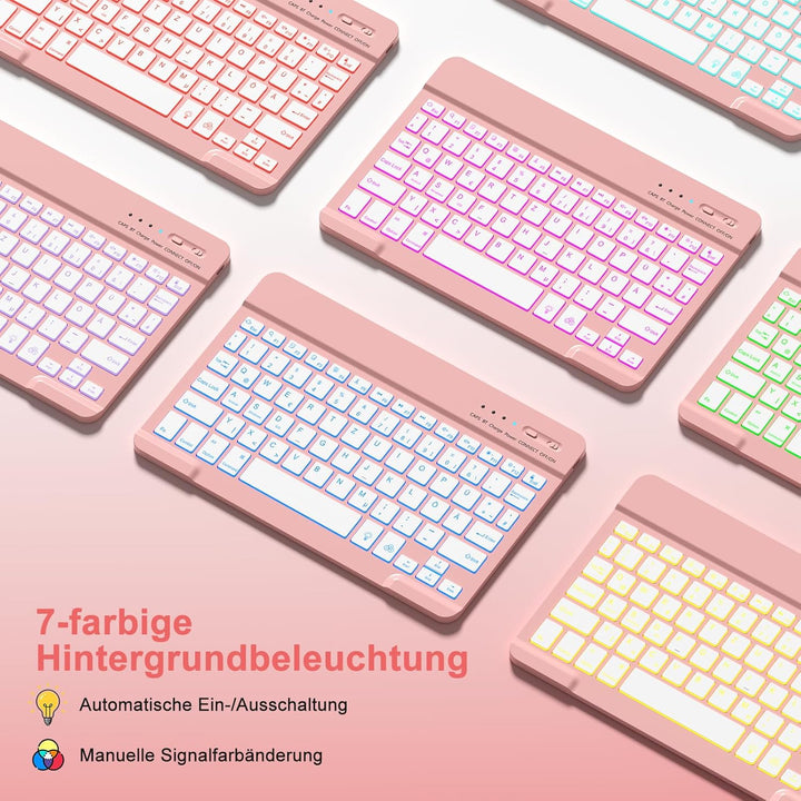 MMK Hülle mit Tastatur für iPad 10 Generation 2022(11/10.9 Zoll)/A16 11 Generation 2025, Abnehmbare