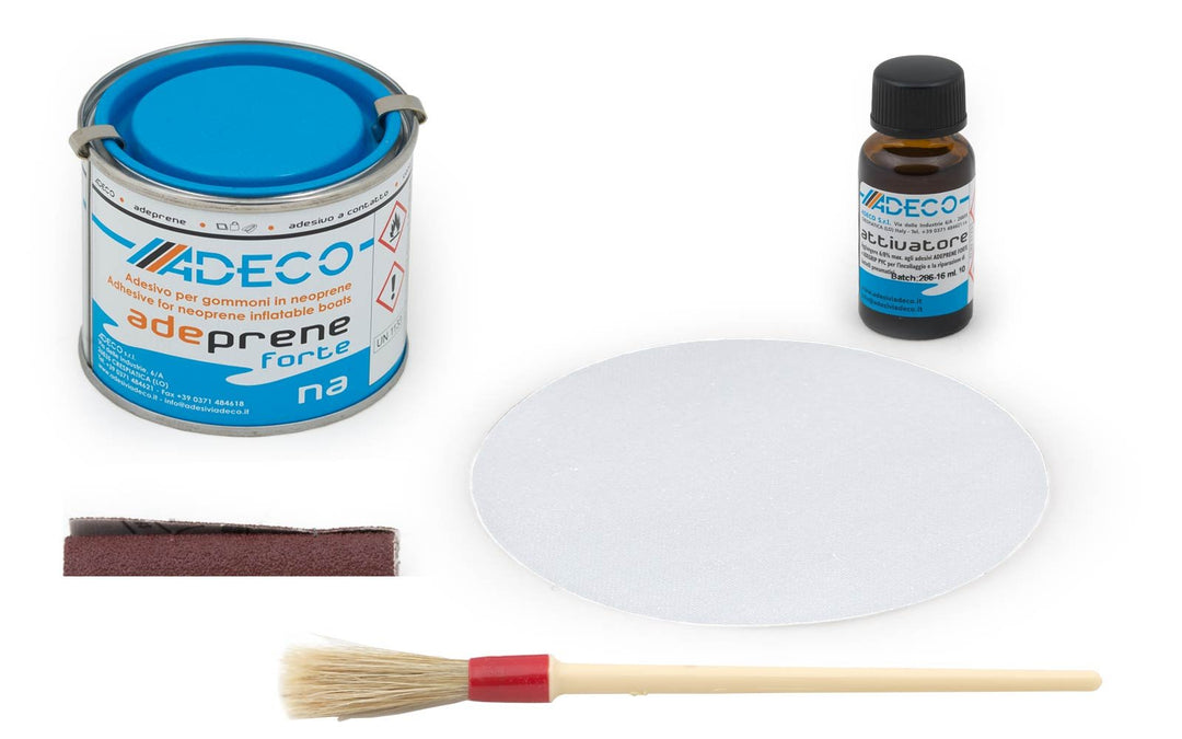 wellenshop Adeco 2K Schlauchboot Reparaturset Flickzeug Adeco für Neopren Hypalon Bootsreparatur Wei