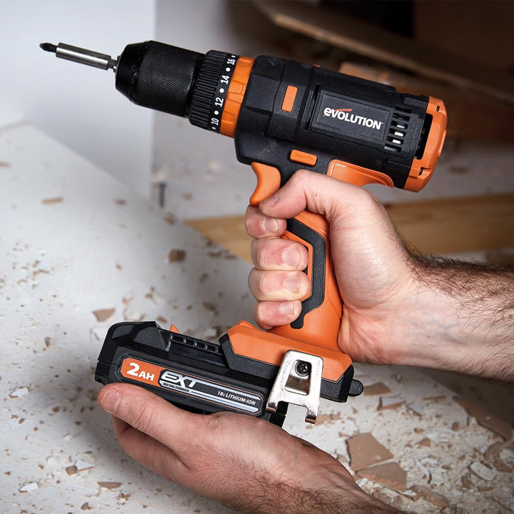 Evolution Power Tools Lithium-Ionen-Akkupack, 2 Ah, 18 V Akku 2Ah, Akku 2Ah