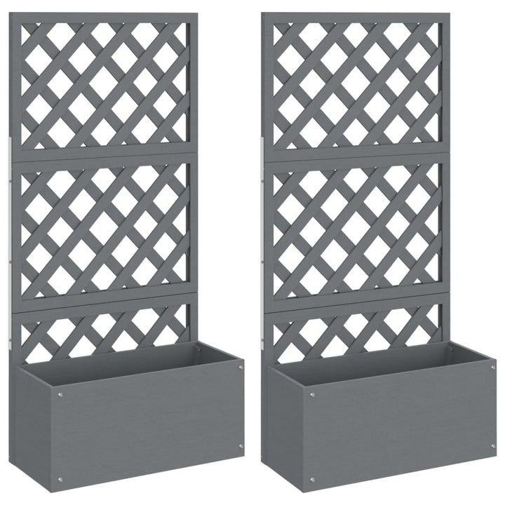 vidaXL Blumenkästen mit Rankgittern 2 STK. Grau 65x33x135 cm WPC Grau 2/65 x 33 x 135 cm, Grau 2/65