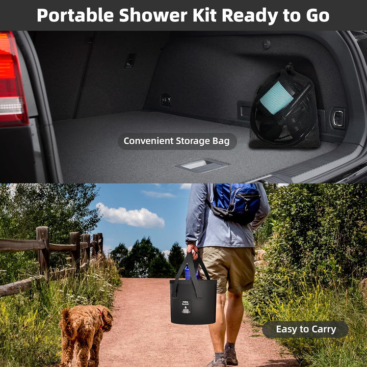Mytrix 2024 Upgraded Portable Camping Shower Full Set, 6000mAh Rechargeable Power Suction Pump with