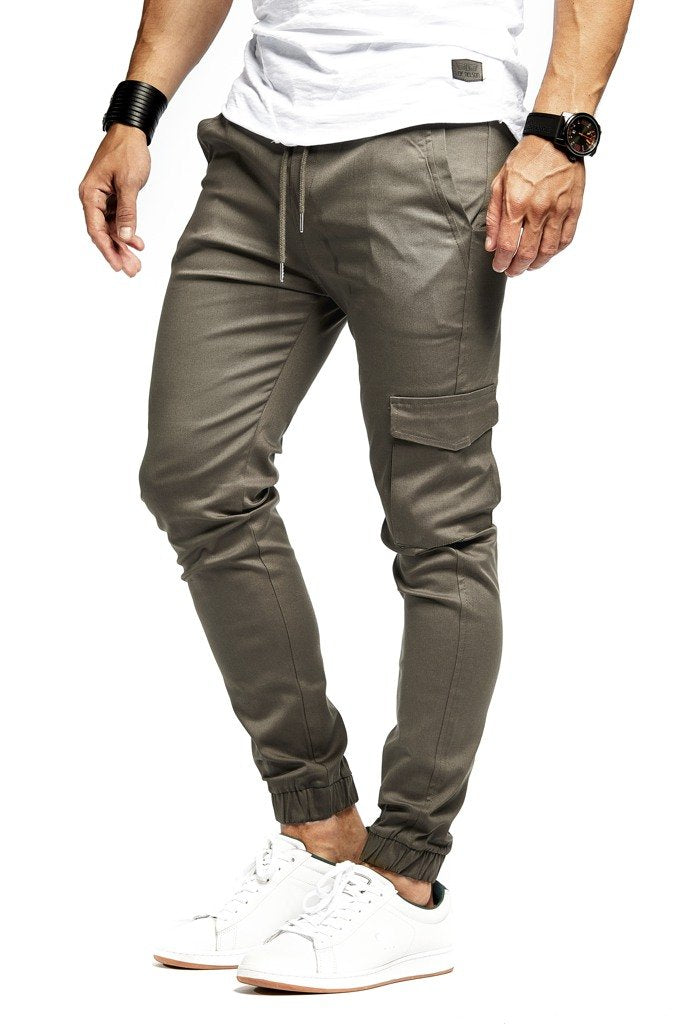 Leif Nelson Herren Jogger Chinos Cargo Stretch Jogging Männer Basic Jogg Cargohose Streifen Joggingh
