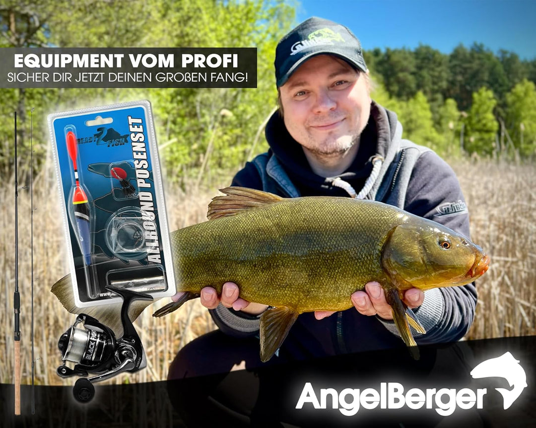 Angel-Berger Steck Angelset Rute Rolle mit Zubehör Angelset Allround