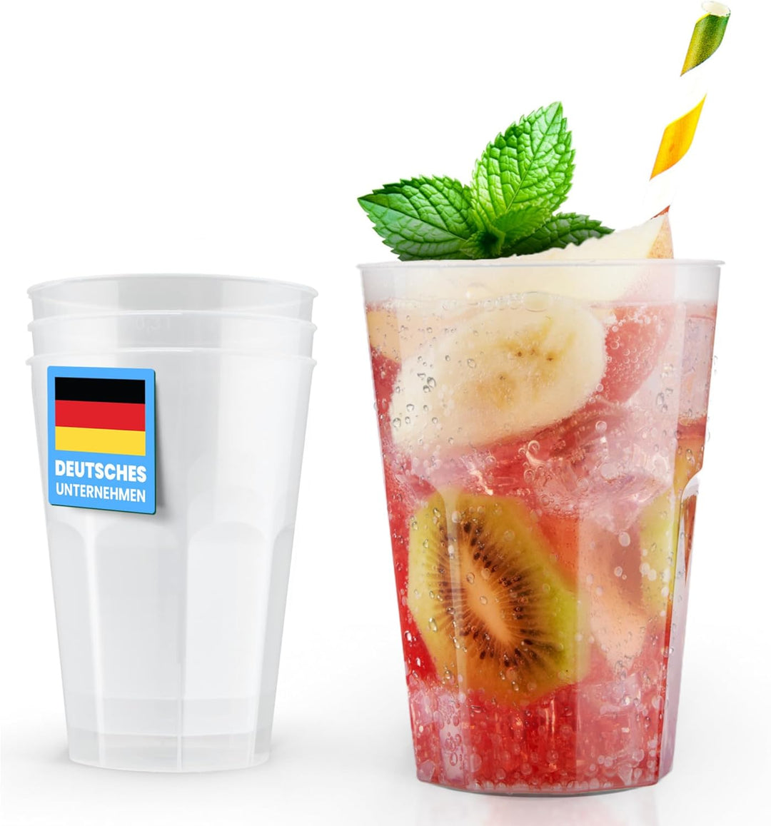 30 Cocktailbecher | Wiederverwendbare Trinkbecher 0,3L | Bruchsicher | Spülmaschinenfest | Partybech