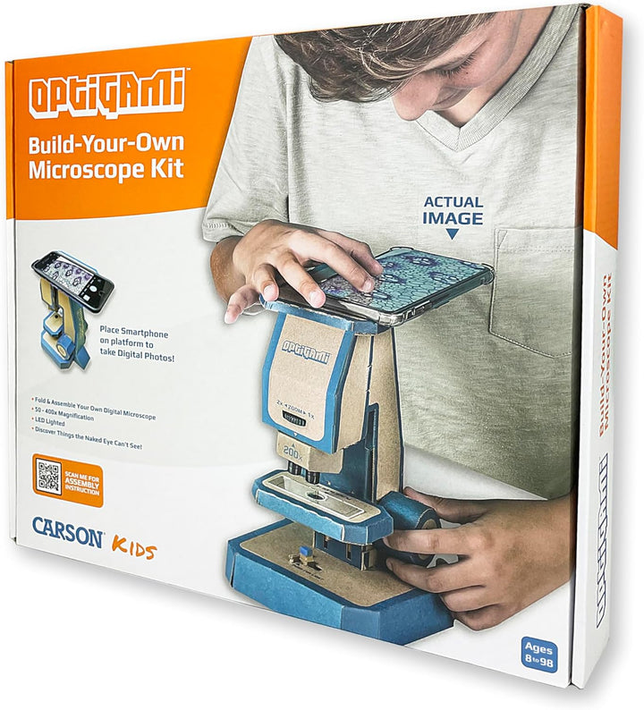Carson Optigami - Mikroskop zum Selberbauen - Basteln, Forschen, Spass (OG-100), Optigami