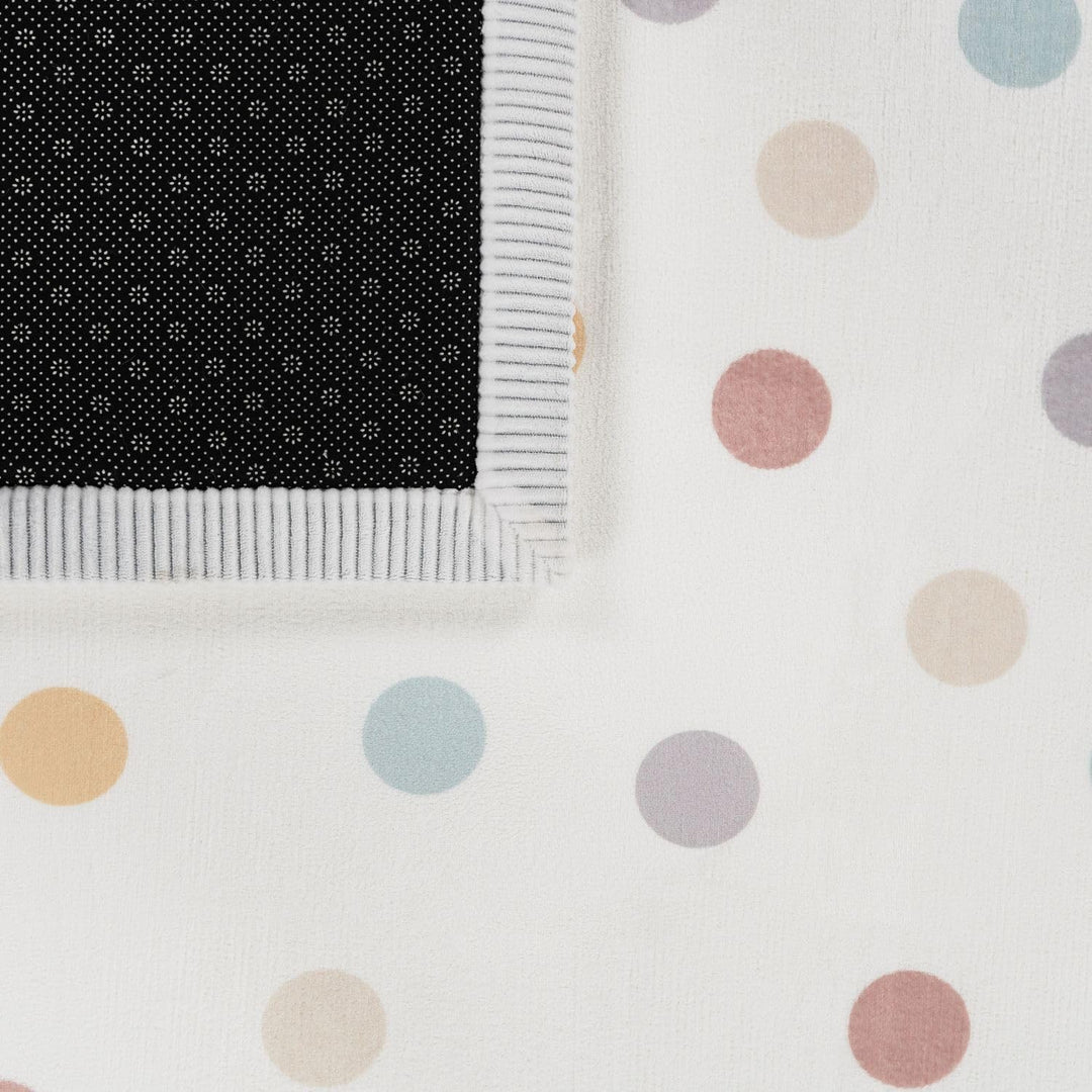 TT Home Waschbarer Teppich Krabbelmatte Babyzimmer Kinder rutschfest Flauschig Punkte, Farbe:Blau Ge