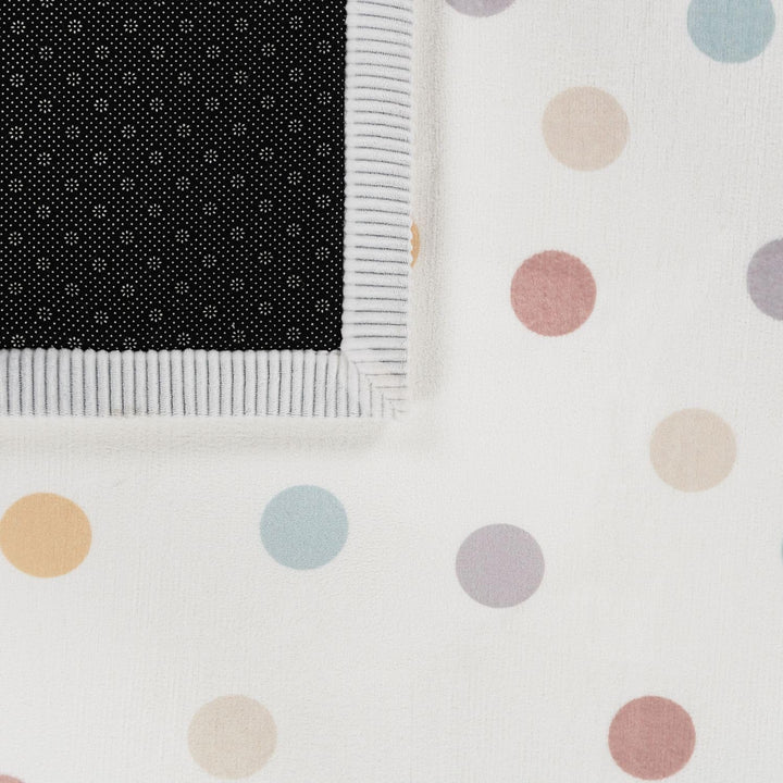 TT Home Waschbarer Teppich Krabbelmatte Babyzimmer Kinder rutschfest Flauschig Punkte, Farbe:Blau Ge
