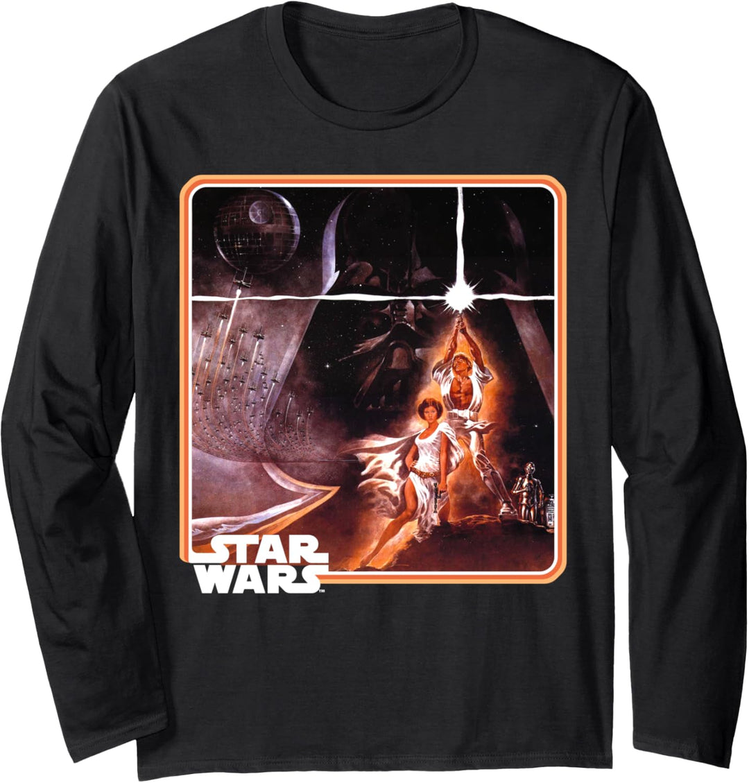 Star Wars Classic Epic A New Hope Poster Framed Matte Finish Langarmshirt