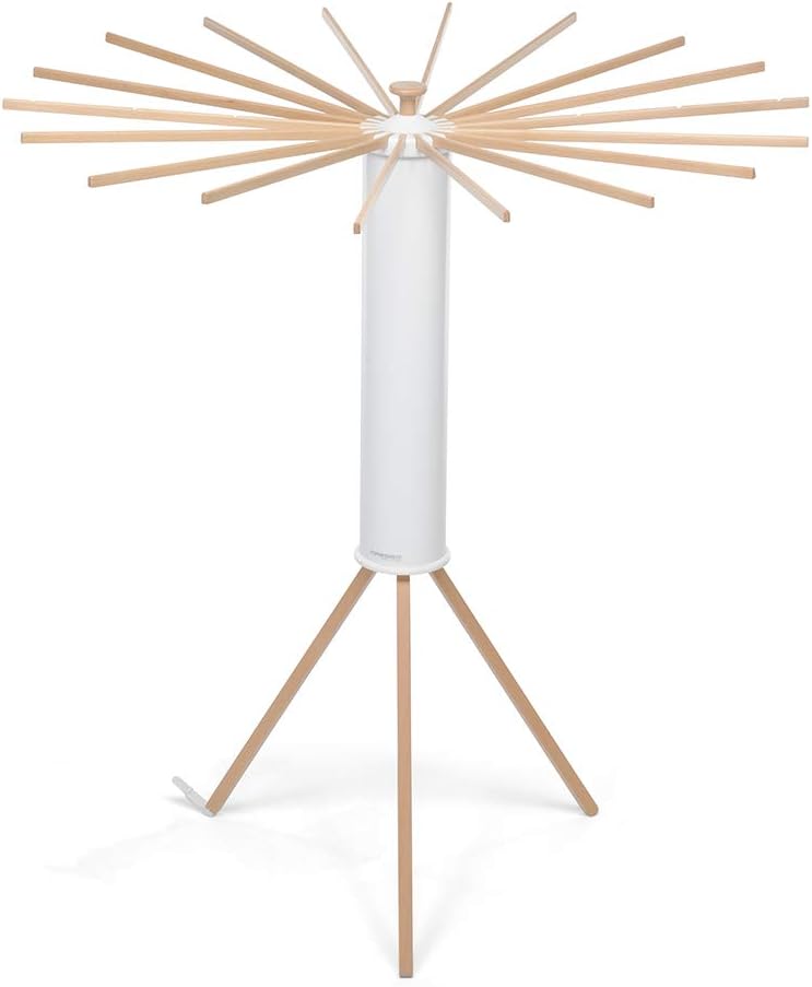 Foppapedretti Octopus Myhome Wäscheständer, Aluminium/PVC/Holz Buche, weiss, 112 x 112 x 121 cm stra