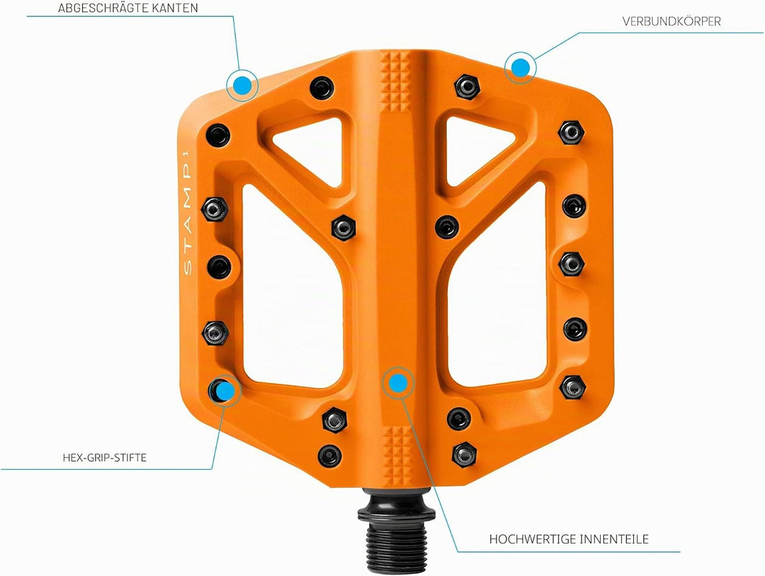 Crankbrothers Stamp Flat BMX/MTB Fahrradpedal – Plattform-Fahrradpedal, minimales Profil, Verstellba