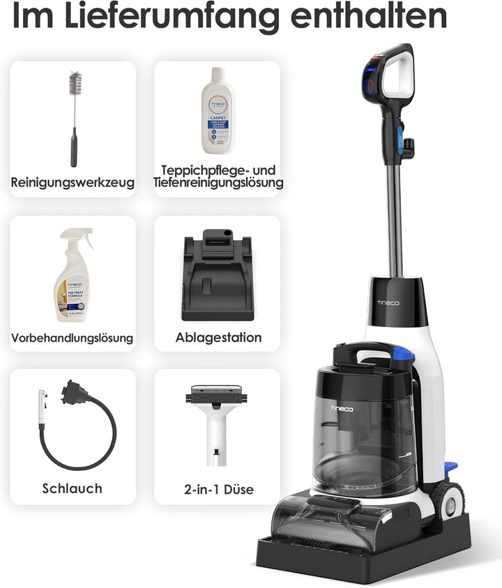 Tineco CARPET ONE Cruiser Teppichreiniger Nasssauger, Smartes Polsterreiniger Waschsauger mit 3-Stuf