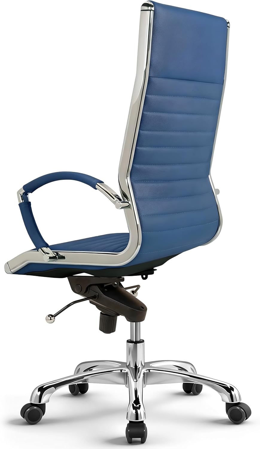 VERSEE Premium Echt-Leder Chefsessel Montreal in Blau - Ergonomischer Bürostuhl für Büro und Home-Of