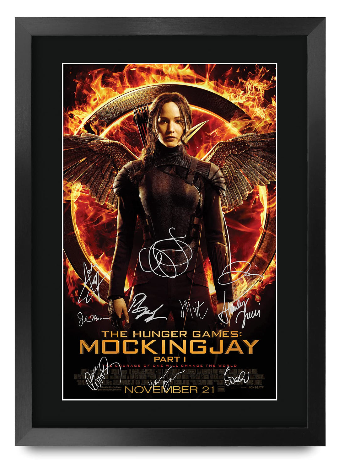 HWC Trading FR A3 The Hunger Games 3 Mockingjay Teil 1 Jennifer Lawrence Gifts Gedrucktes Autogramm-