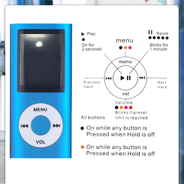 MP3-Player/MP4-Player Bluetooth 5.0, 1.8" Tragbarer HiFi-Musikplayer mit Verlustfreiem Sound und Lau