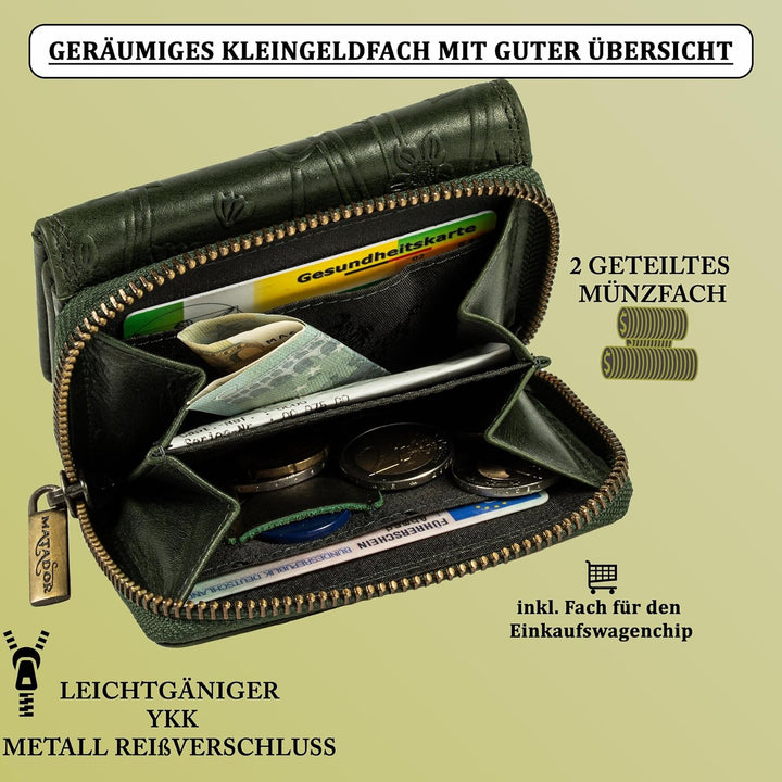 MATADOR Kleine ECHT Leder Geldbörse CHIQUITO Damen Portemonnaie Klein Frauen Geldbeutel TüV Geprüfte