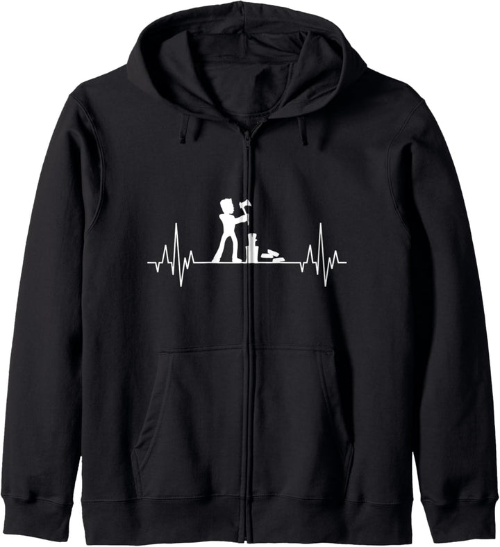 Holzhacken Holzhacker Brennholz Herzschlag Waldarbeiter Fun Kapuzenjacke