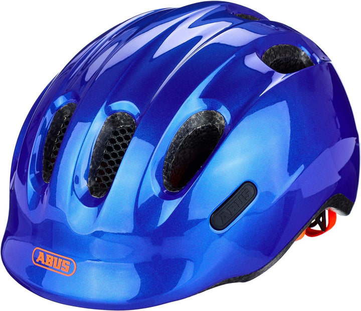 ABUS Kinderhelm Smiley 2.1 - Fahrradhelm mit Rücklicht - für Mädchen und Jungs S (45-50 cm) Blau (sp