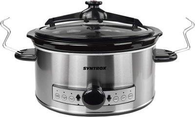 Syntrox Germany Slow Cooker Schongarer 6,5L mit Timer und Warmhaltefunktion - Leistung 320