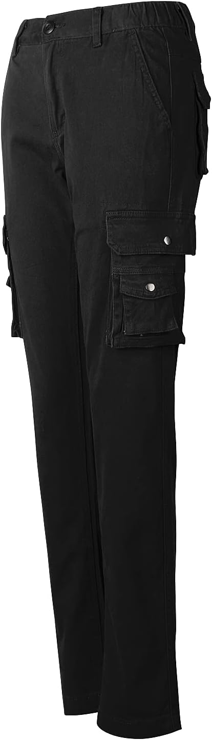 Cargohose Damen Strecken Arbeitshose Cargo Hose Damen y2k schlanke Passform Mehrere Taschen 30 Schwa