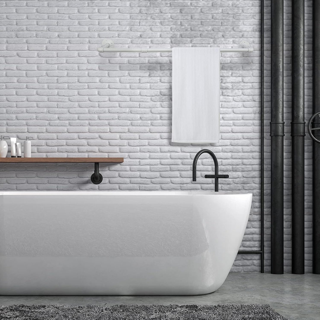 Kleiderstange Wandmontage 100cm, Industrielle Rohre Metall Garderobenstange Wand für Kleiderbügel, A