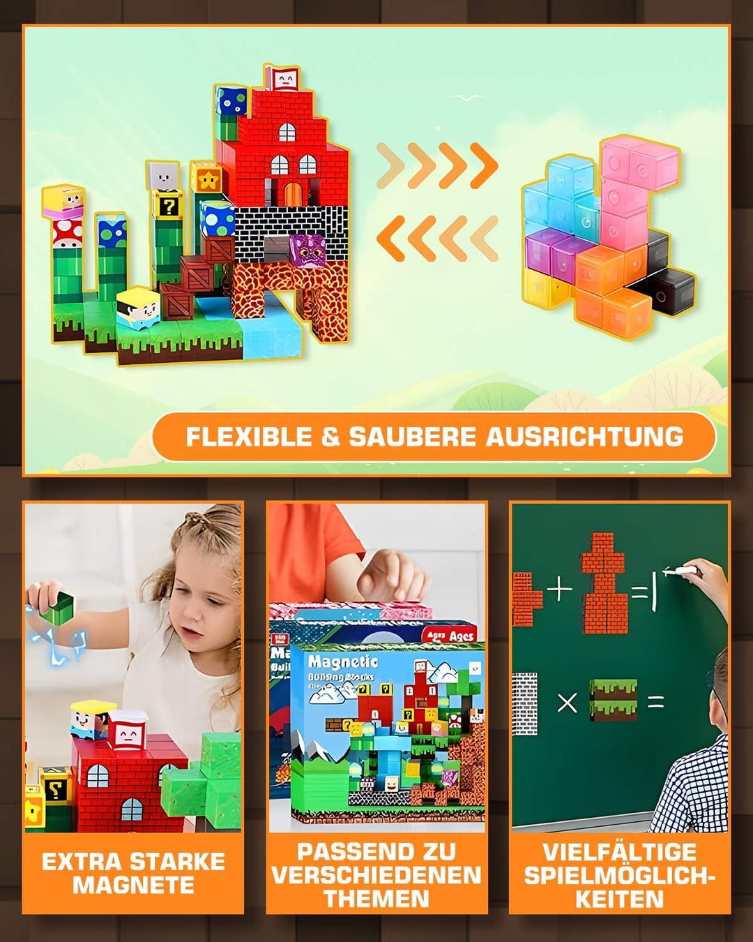 Magnetische Bausteine, 150 Teile Magnetbausteine Magnetspielzeug, Magnetische Bauwelt Spielzeug Magn