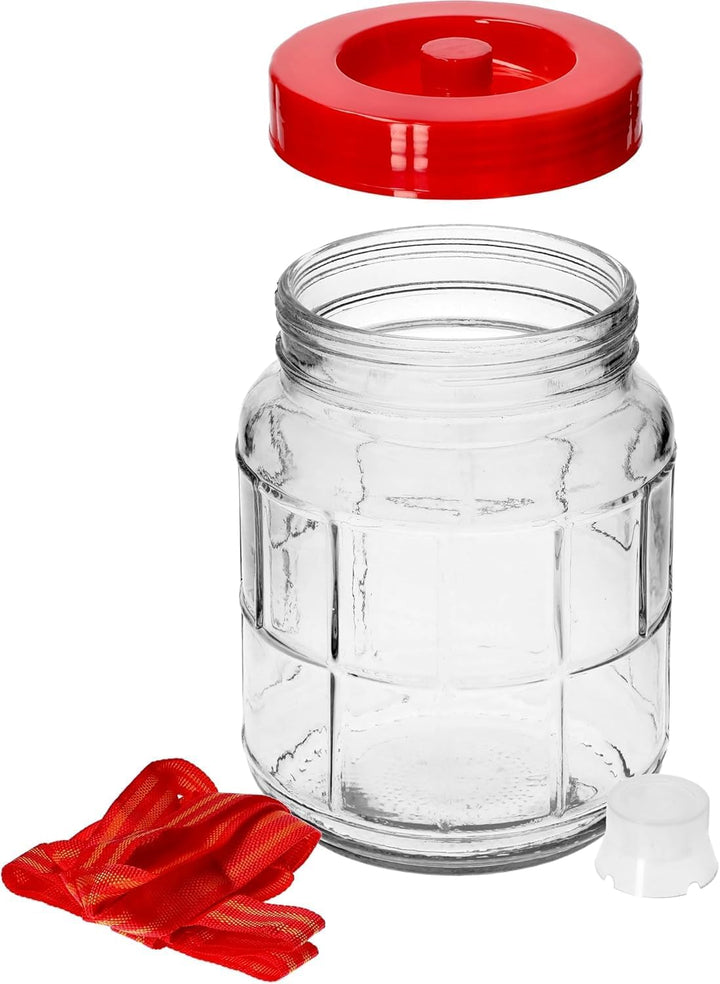 lilawelt24 18L Gärballon| Gärbehälter Weinballon Glasballon+Gäraufsatz für Wein Bier Maische|Vorrats