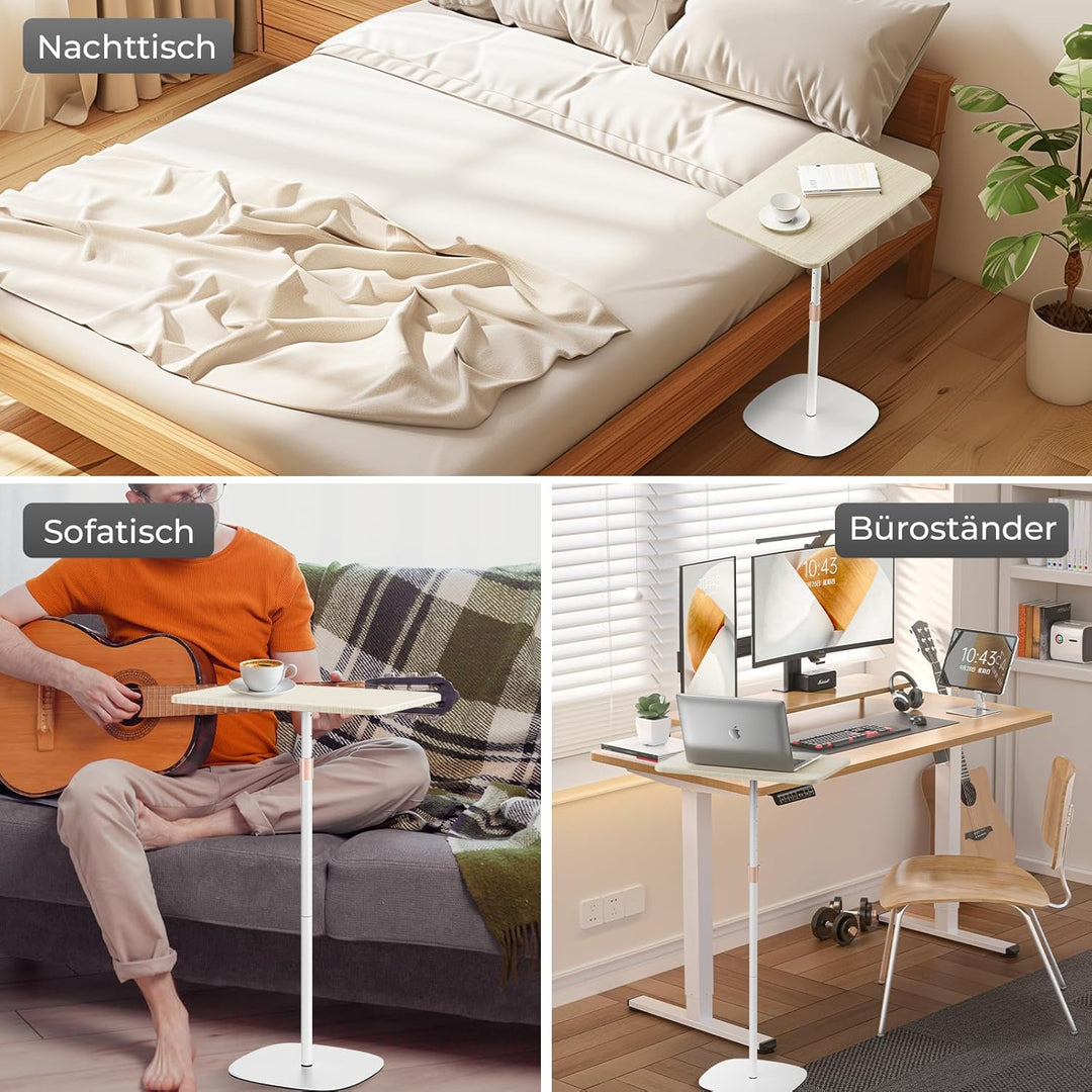 Tragbarer Laptop-Ständer, höhenverstellbarer Beistelltisch für Sofa/Nachtschrank, eleganter Holz-Red