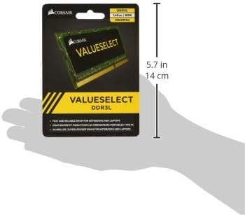 Corsair Value Select SODIMM 8GB (1x8GB) DDR3L 1600MHz C11 Speicher für Laptop/Notebooks - Schwarz 16