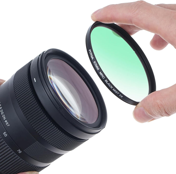 FOTGA Filter 67mm Black Promist 1/4, Schwarz-Diffusionsfilter Effektfilter aus Optisches Glas mit Ei