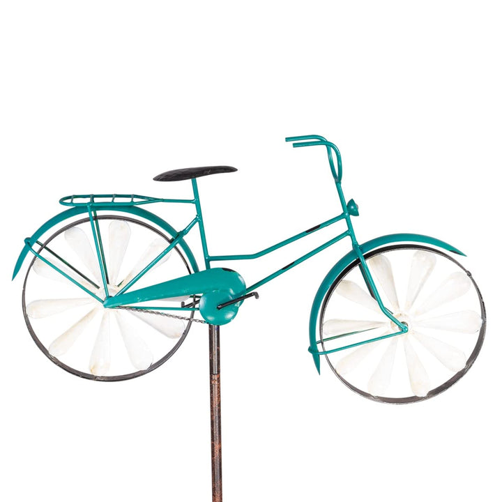 CIM Metall Gartenstecker mit Windrad - Bicycle Turquoise - Motivmasse: 51 x 32cm - Höhe: 160cm - wet
