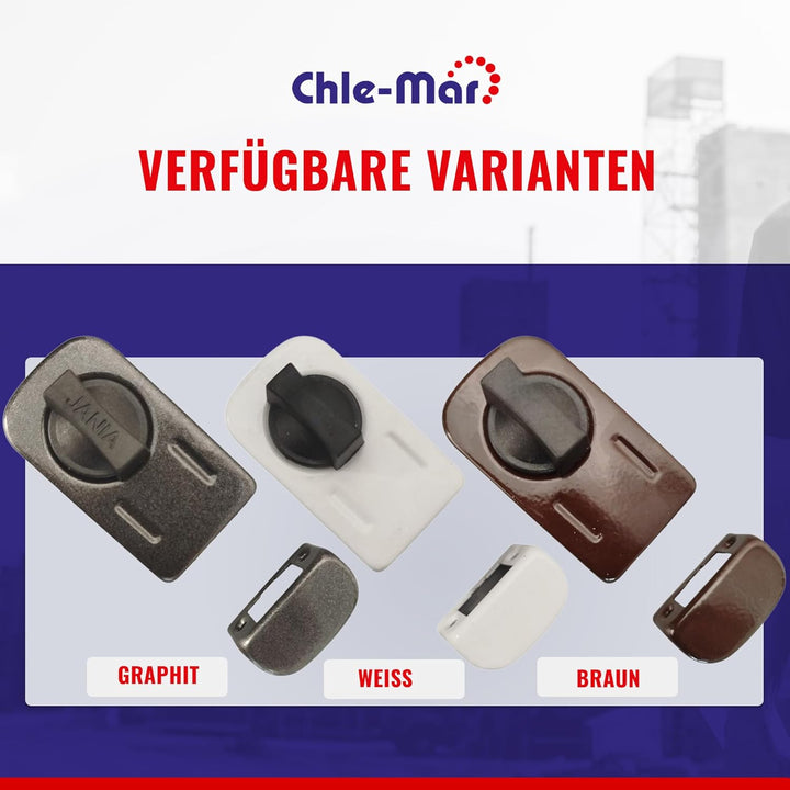 Chle-Mar - Zusatzschloss für Wohnungstür & Haustür (in Graphit) | Kastenschloss aus pulverbeschichte