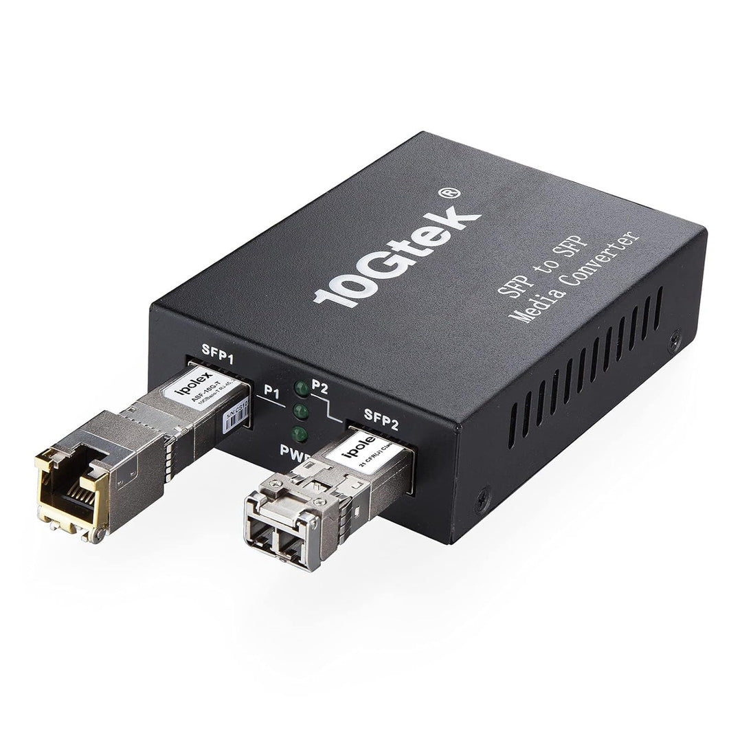 ipolex SFP+ Medienkonverter G0200-SFP (Kit #31), 10GBase-T Reichweite 30 Meter, SFP+ SR Modul, 300 m