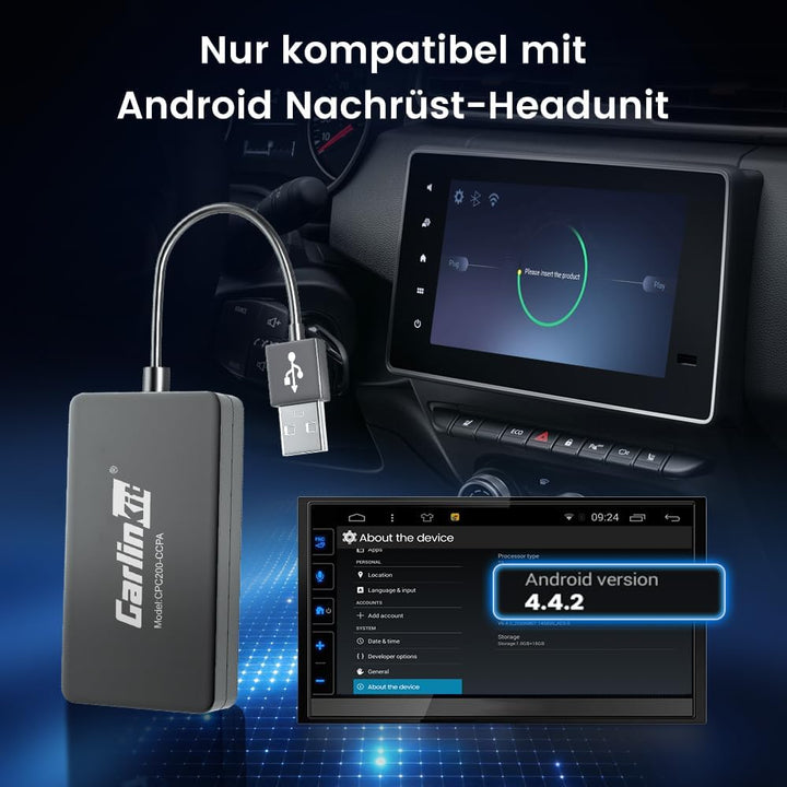Carlinkit Wireless CarPlay &amp; Android Auto CCPA-Adapter, für Fahrzeuge mit einem nachgerüsteten Andro