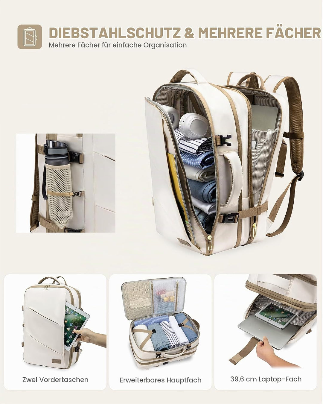 LOVEVOOK Rucksack Handgepäck Flugzeug, Reiserucksack Handgepäck Flugzeug, Handgepäck Rucksack Busine