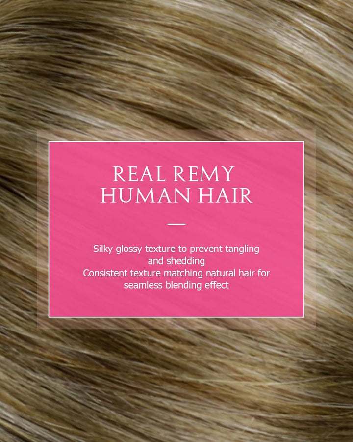 Hetto Microring Extensions, Balayage Hellbraun mit Hellblonden, 40cm | 50 Strähnen 50g 100% Remy Haa