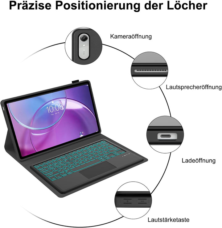 Tastatur für Lenovo Idea Tab Pro Gen 2 Tablet 13 Zoll Touchpad/Beleuchtung Schwarz3 13 Zoll Beleucht