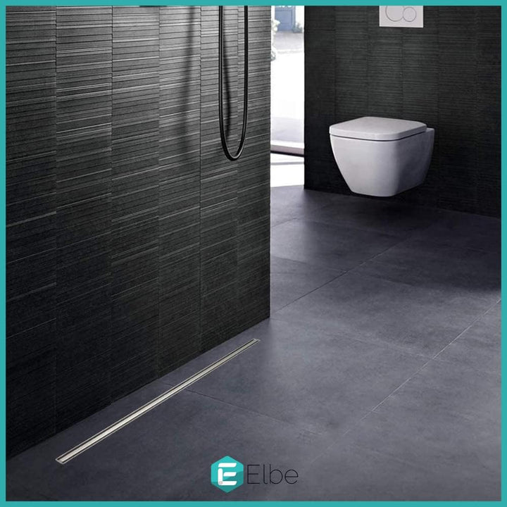 Elbe Duschrinne 60cm Extra Flach 304 Edelstahl Bodenablauf Komplettset Haarsieb Bodenablauf, Siphon