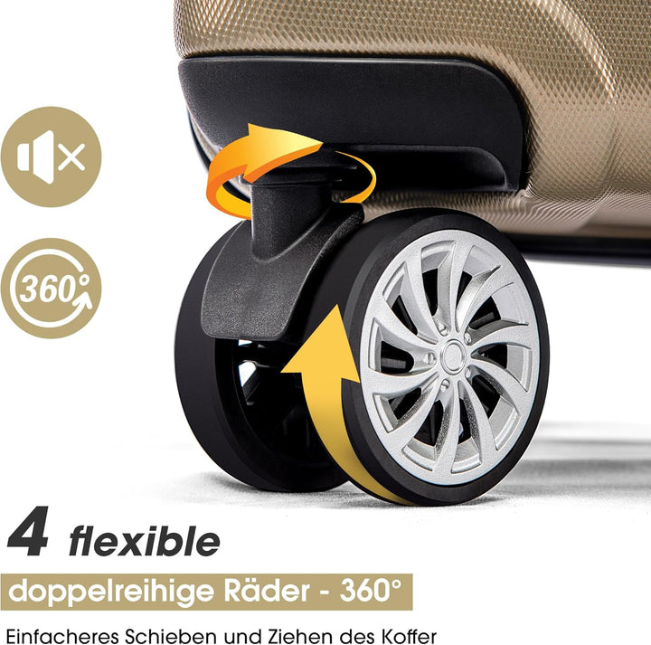 Merax Hartschalenkofferset Hartschalenkoffer Reisekoffer Set, Trolley Koffer mit TSA-Schloss und Uni