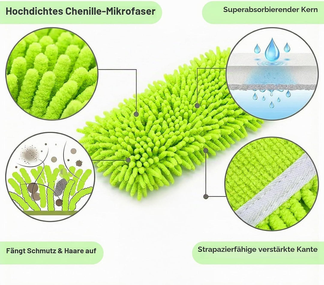 6 Stück für Swiffer Bodentücher Tücher Mikrofaser Set 25,4x11,5cm Wiederverwendbar für Swiffer Sweep