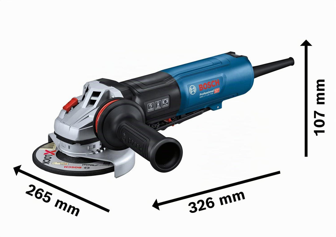Kabelgebundener Bosch Professional Winkelschleifer GWS 17-125 PSB (PROtection-Schalter, SDS-Schnells