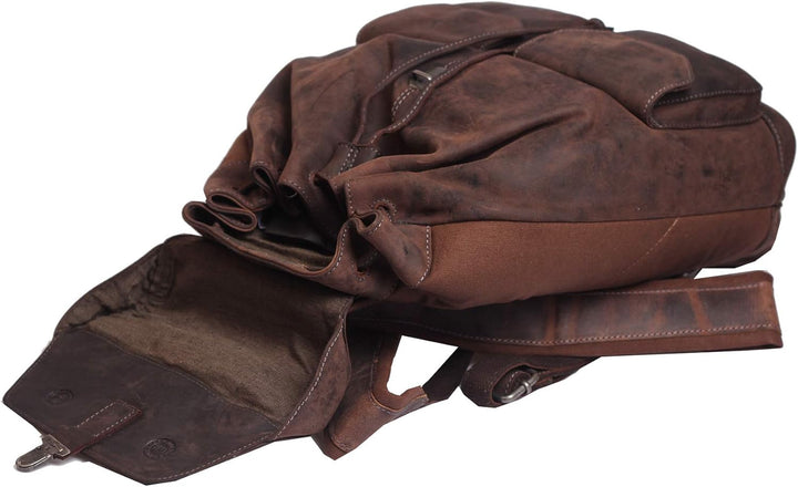 Greenburry Vintage Umhängetasche Braun 32x36x15cm Ledertasche Rucksack
