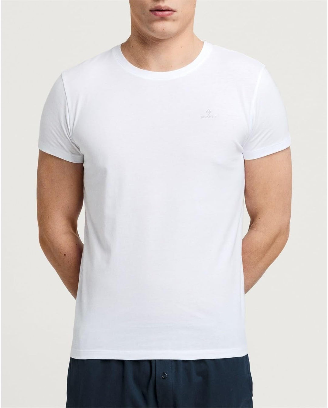 GANT Herren T-Shirt MIT Rundhalsausschnitt 2ER Pack Einheitsgrösse Black / White, Einheitsgrösse Bla