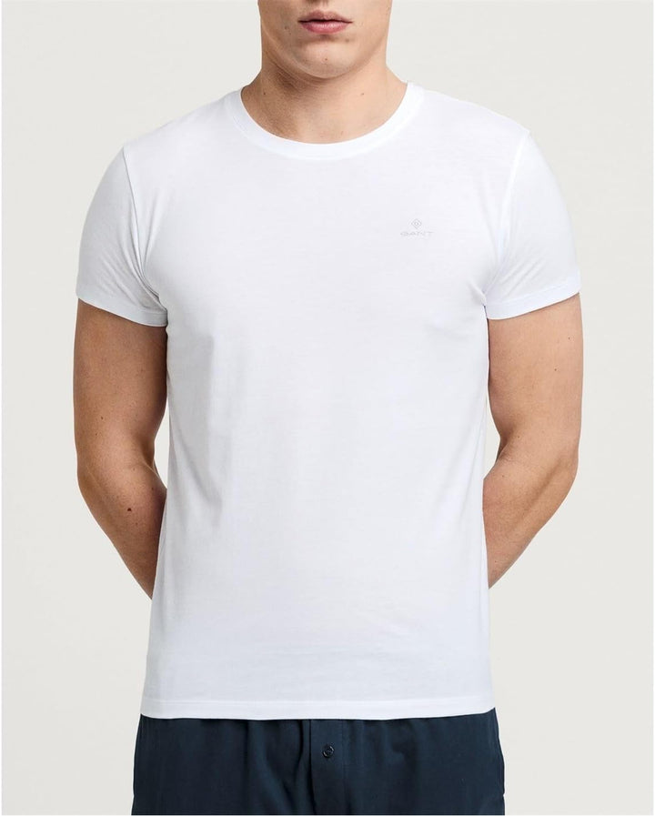 GANT Herren T-Shirt MIT Rundhalsausschnitt 2ER Pack Einheitsgrösse Black / White, Einheitsgrösse Bla