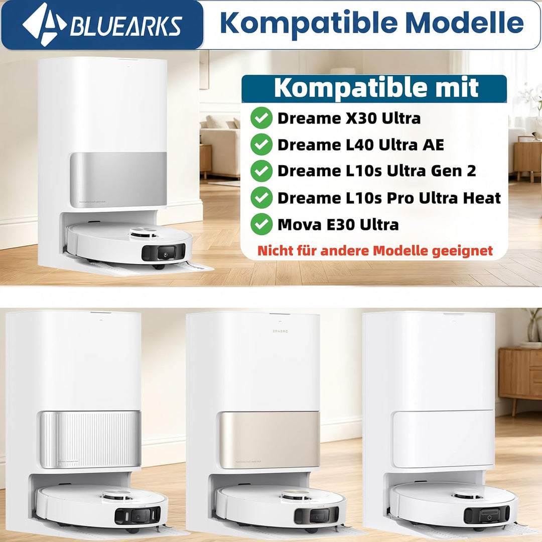 Bluearks 21 Stück Zubehör für Dreame L10s Pro Ultra Heat/X30 Ultra Saugroboter, Bestehend Aus 1 Haup
