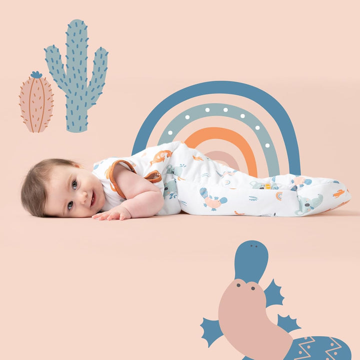 Schlummersack leicht gefütterter Babyschlafsack Frühjahr/Sommer 1.0 Tog für Mädchen und Jungs - in v