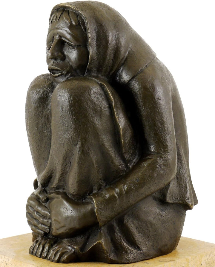 Moderne Bronzefigur - Frierende Alte (1937) - signiert - Ernst Barlach Skulpturen kaufen - Moderne K