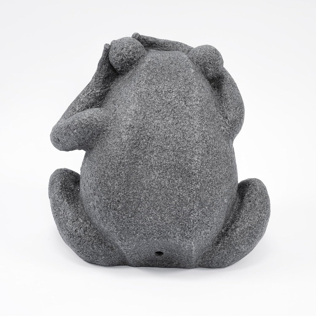 esotec Solar Set Wasserspeier Frosch sitzend, Solarpumpe, Teichfigur Gartenfigur Gartenstatue, Tauch