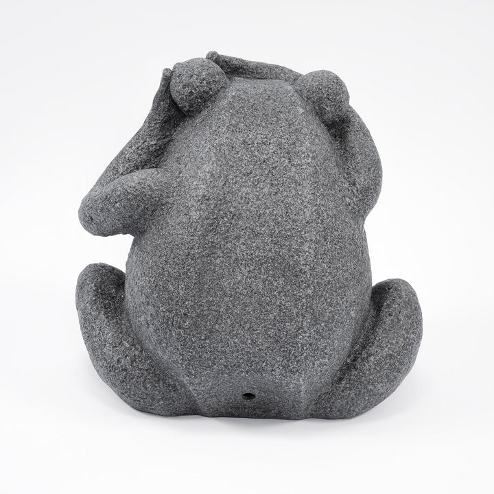 esotec Solar Set Wasserspeier Frosch sitzend, Solarpumpe, Teichfigur Gartenfigur Gartenstatue, Tauch