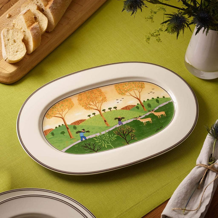 Villeroy und Boch Design Naif Platte oval 34cm, Premium Porzellan