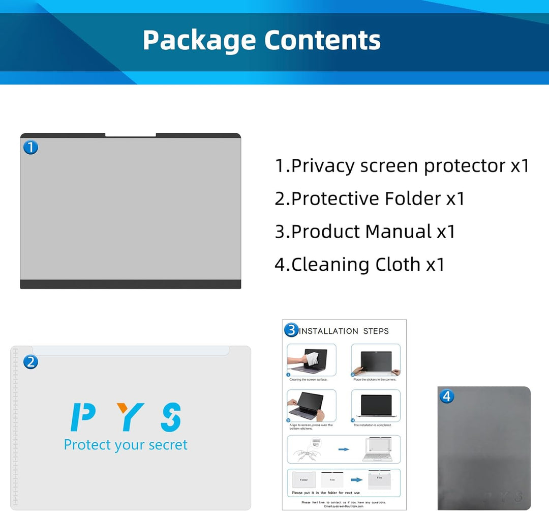 PYS 12,4 Zoll Surface Privacy Screen Protector Magnetischer abnehmbarer Sichtschutzfilter für Surfac